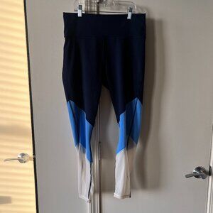 Fabletics Zone High-Waisted 7/8 Legging Large Multi Color Deep Navy EUC